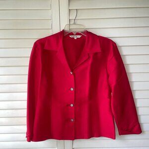 Valentine Red 100% Silk Blouse, Sz M